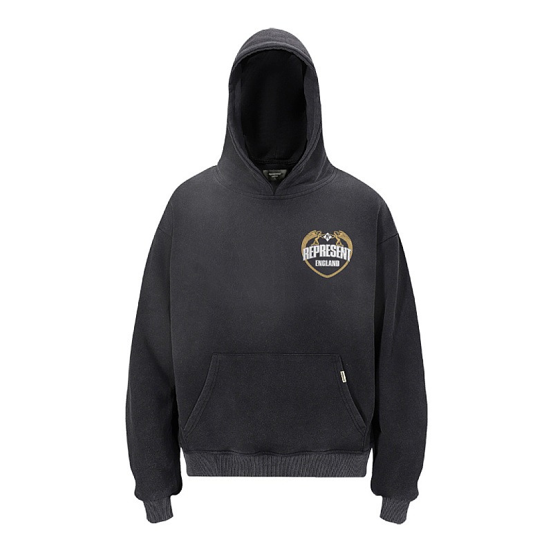 Represent Angel Border Hoodie Black