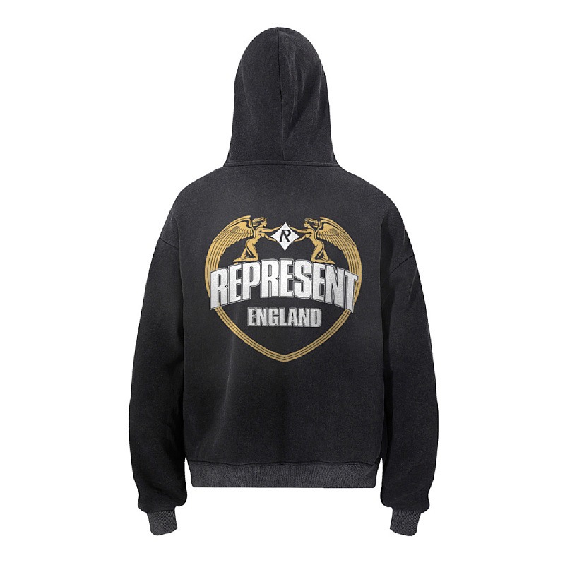 Represent Angel Border Hoodie Black