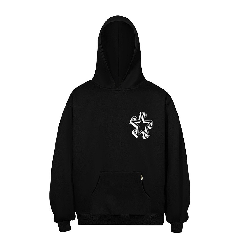 Represent Initial Star Hoodie Black
