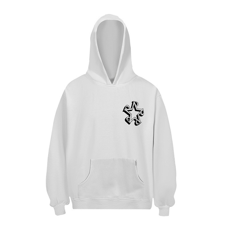 Represent Initial Star Hoodie White