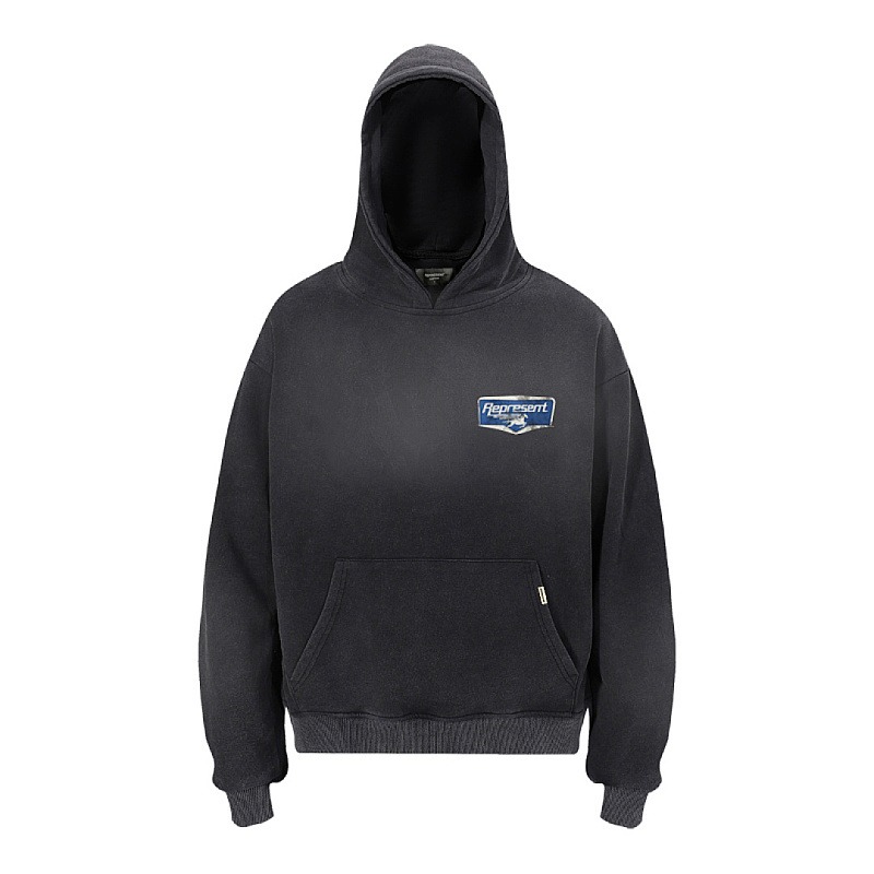 Represent Nothing Faster Hoodie Stained Black