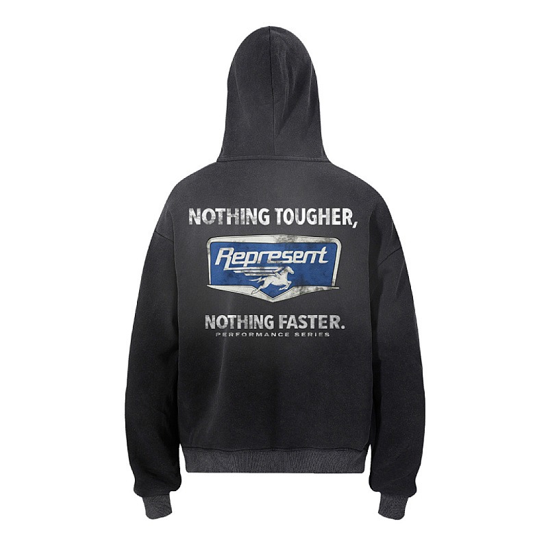 Represent Nothing Faster Hoodie Stained Black